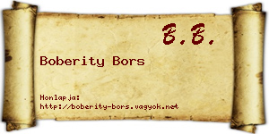 Boberity Bors névjegykártya